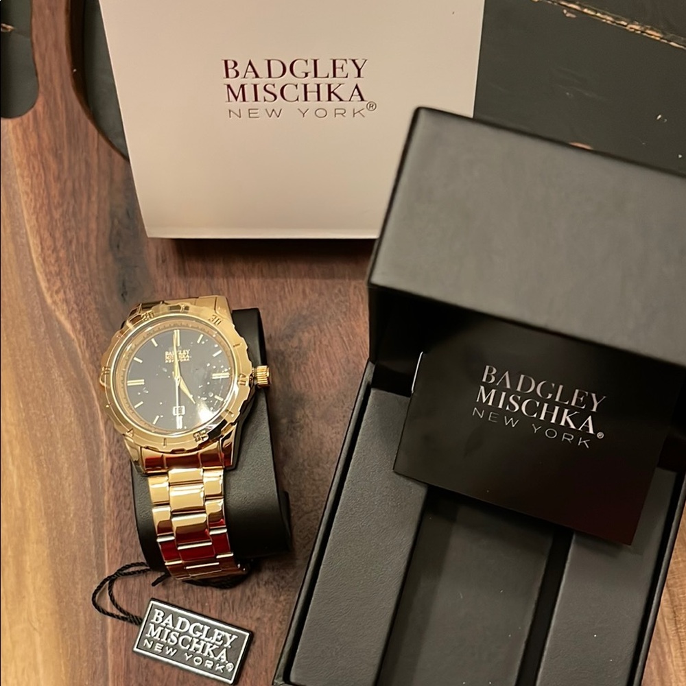 Badgley Mischka Gold and Black Watch